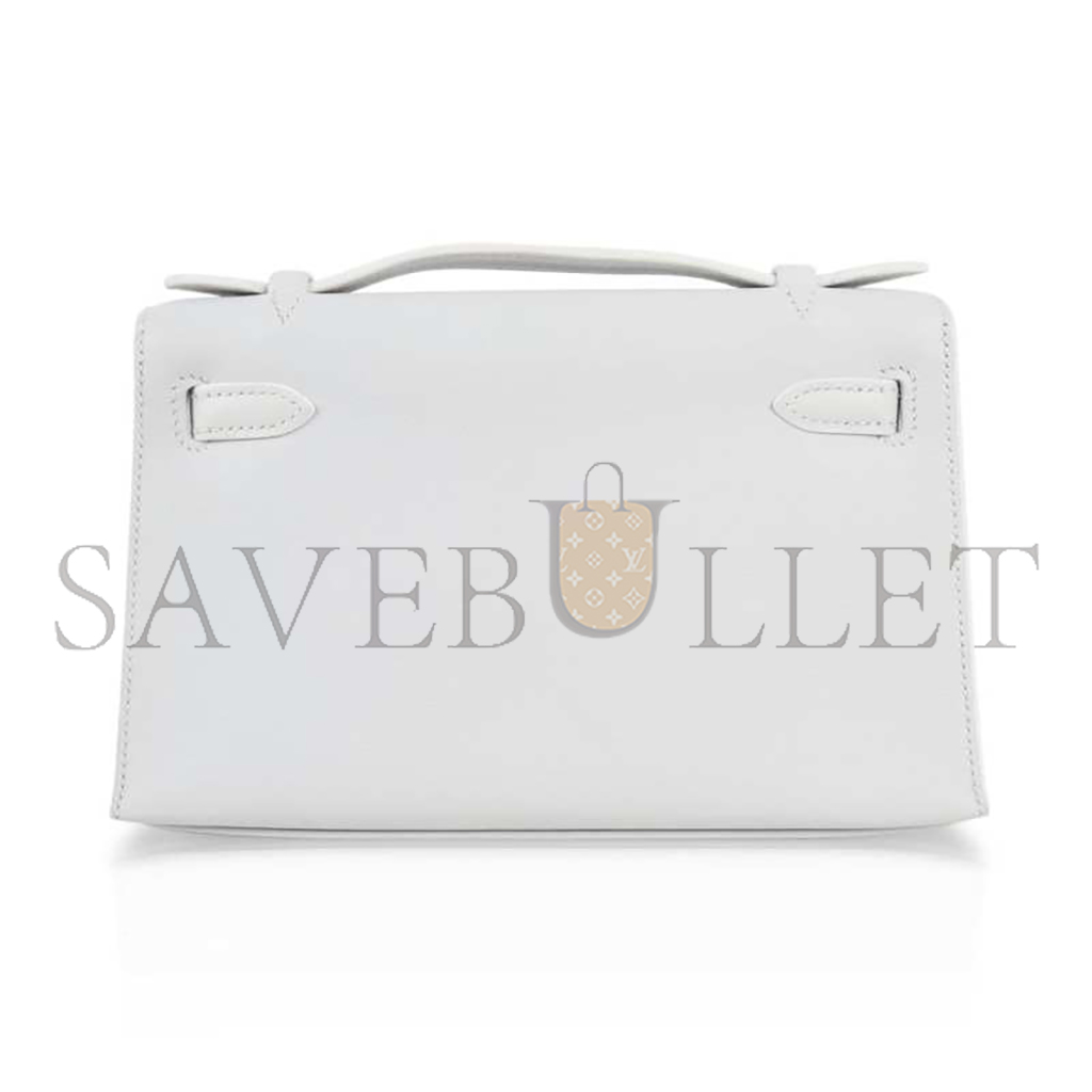 H**mes master kelly generation swift milkshake platinum silver buckle (22*14*7cm)